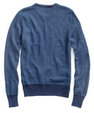 Indigo Stripe Pocket Crew Sweater