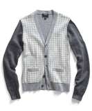 Grey Check Knit Cardigan