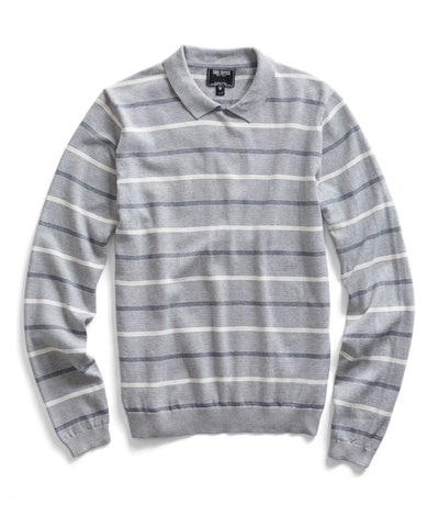 Grey Crew Polo Collar Sweater