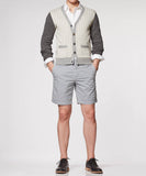 Grey Check Knit Cardigan