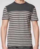 Grey Striped Crew Neck T-Shirt