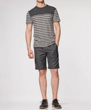 Grey Striped Crew Neck T-Shirt