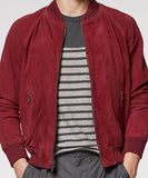 Maroon Varsity Suede Jacket
