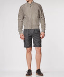 Grey Suede Varsity Jacket