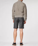 Grey Suede Varsity Jacket