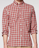 Red Tan Plaid Sport Shirt