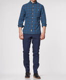 Blue Grey Plaid Sport Shirt