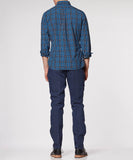 Blue Grey Plaid Sport Shirt