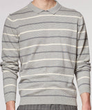 Grey Crew Polo Collar Sweater