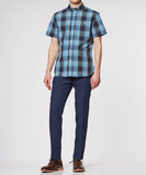 Blue Plaid Short Sleeve Shirt