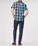 Blue Plaid Short Sleeve Shirt