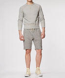 Grey Heather Stripe Sweatshort