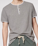 Grey Heather Short Sleeve Henley